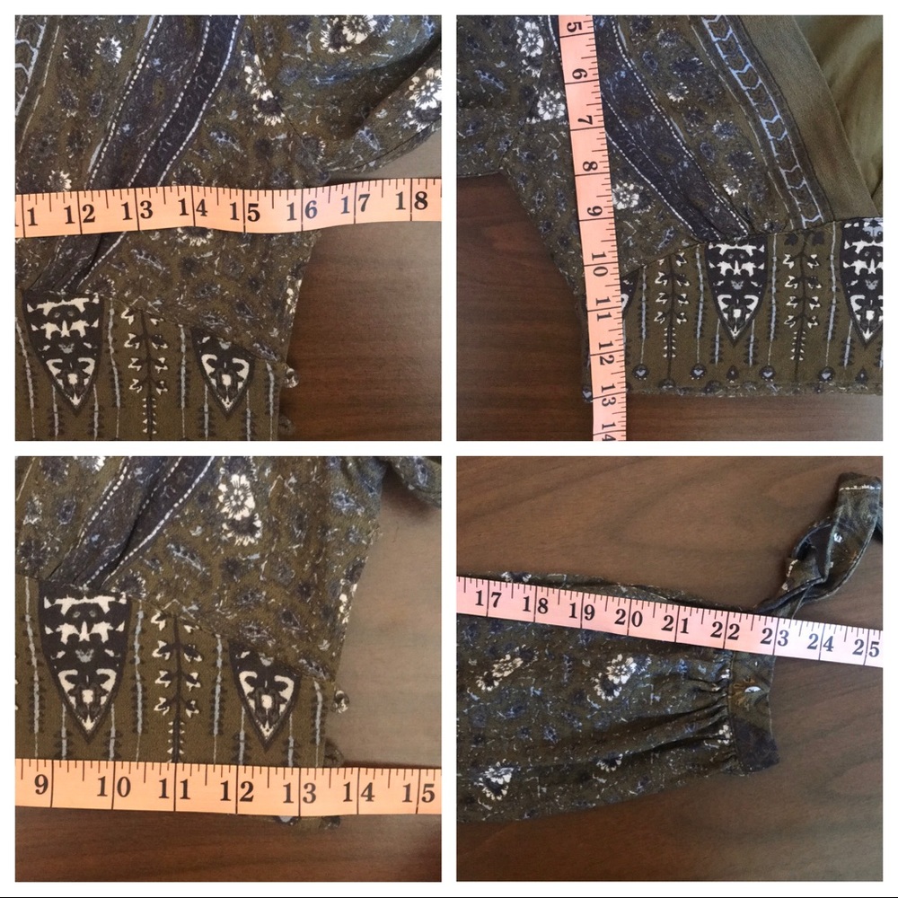Free People Long Sleeve Print Crop Top - Picture 7 of 8
